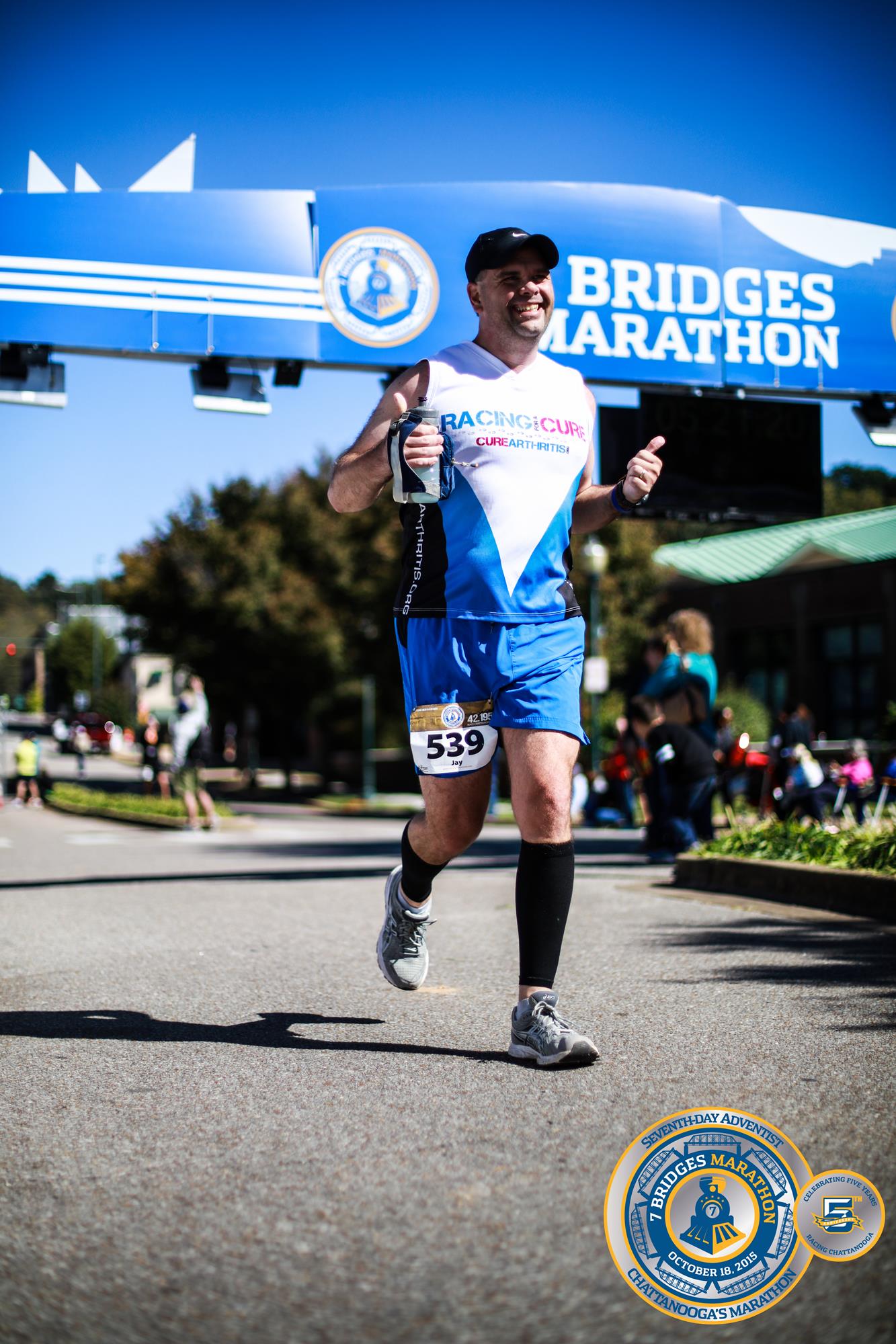 Jay Stancil runs to help raise awareness and funding for the Arthritis National Research Foundation.